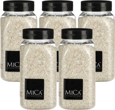 Mica Decorations decoratie steentjes / granulaat - 5x - 650 ml - 2-4 mm - mat wit - siergrind