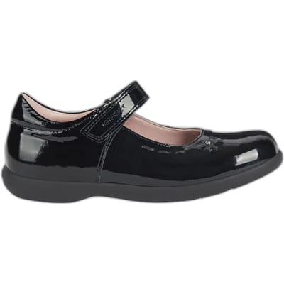 NAIMARA G A Meisjes Leren Klittenbandschoen School Patent Zwart