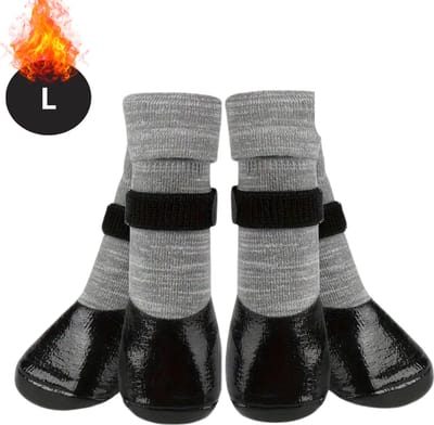 Nivard Hondenschoenen Pootbeschermer - Hondenschoenen - 4 Stuks - Hondenschoentjes - Pootbescherming Hond - Waterbestendig - Antislip - Zwart - L