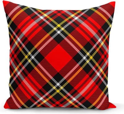 Kussensloop - kussenhoes - Sierkussenhoes - hoes voor sierkussens - Rood Tartan - 45x45 - Aan beide zijden bedrukt