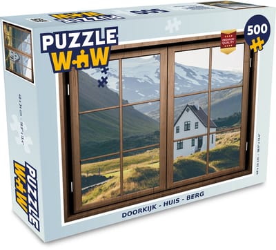 Puzzel Doorkijk - Huis - Berg - Legpuzzel - Puzzel 500 stukjes