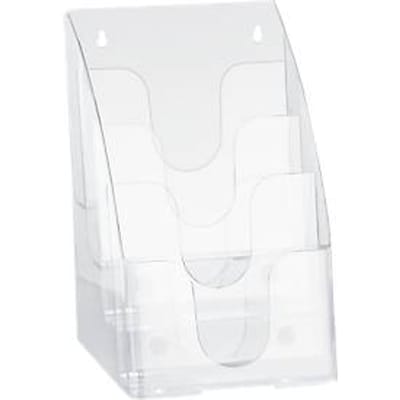 Folderhouder - kunstof - B 95 x D 100 x H 252 mm - 4 vakken voor A5 formaat - glashelder