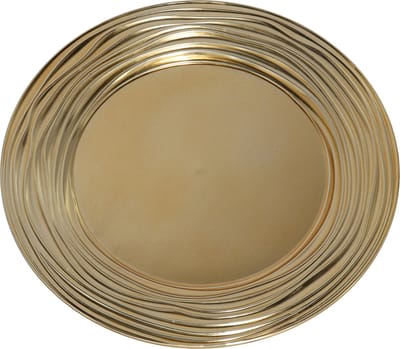 Gerimport Kaarsenbord/onderbord - rond - 33 cm - goud - 1x stuks - kunststof