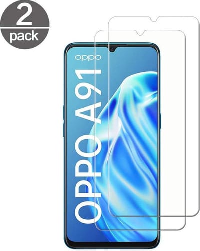 HB Glas Geschikt voor Oppo A91 & Reno 3 Screenprotector Glas Gehard Tempered Glass - 2 Stuks