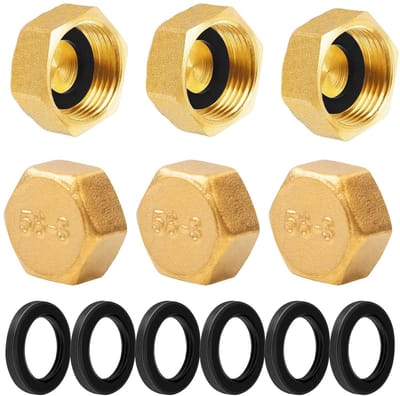 Dailygoods- Blinde Plug 3/4 Inch - Messing Stopper - 2 Stuks - Roestvrij - Corrosiebestendig - Voor Waterleidingen - Hoogwaardige Kwaliteit - Brass Stopplug