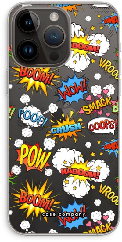 Case Company® - Hoesje geschikt voor iPhone 14 Pro Max hoesje - Pow Smack - Soft Cover Telefoonhoesje - Bescherming aan alle Kanten en Schermrand