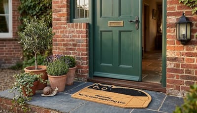 Maison Elara Buiten deurmat kat in een doos - Kokosvezel antislip PVC - 70x40 cm - Handgeschilderd