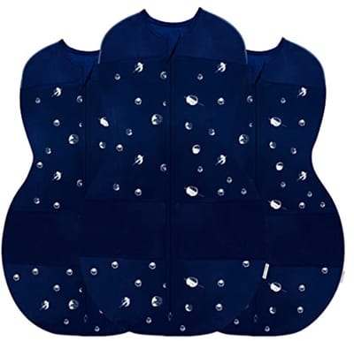Wikkeldeken voor Baby's - 100% Biologisch Katoen, Bevorderlijke Heupontwikkeling, 3 Stuks, Nachtblauw