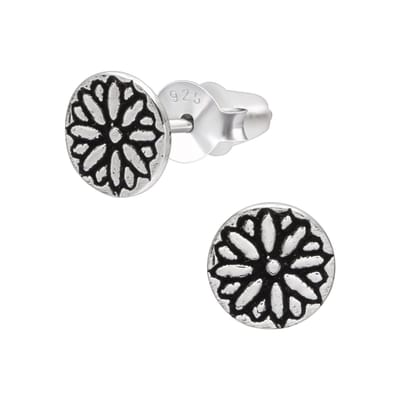 WeLoveSilver Oorstekers Vrouw - Bloemetje - 925 Zilver - 6 mm