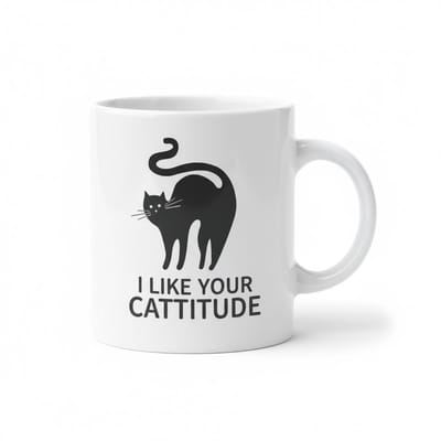 I Like Your Cattitude Mok - 330ml Keramische Koffiekop met Grappig Kat Design