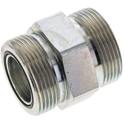 UN 1-11/16''-12 Verzinkt Stalen Borstnippel ORFS 250 Bar - Hydrauliek - FL2S-M-EZ-111U-O
