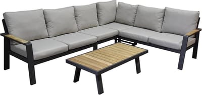 Lola hoek loungeset 5-delig aluminium antraciet