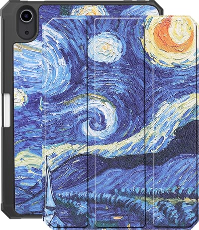 Hoes - Geschikt voor Apple iPad Mini 7 (2024) - 8.3 inch - 7e Generatie - Dun & Stevig - Trifold Bookcase - Hard Cover Case - Met Uitsparing Geschikt voor Apple Pencil - Hardcover Book - Tablet Hoesje - Sterrenhemel