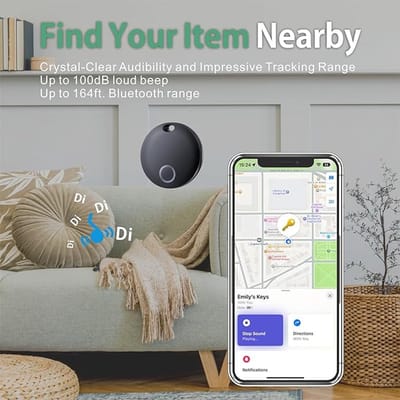 Smart Tag Pro, koffer-tracker compatibel met Apple Find My- app (alleen iOS), sleutelvinder voor sleutels, bagage, koffer, portefeuille, IP67 waterdicht, verpakking van 4 stuks