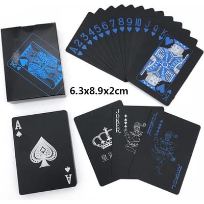 Zwart Rood Poker Speelkaarten Bordspellen PVC Waterdicht Kind Kinder Speelgoed Blauw Wit Kinder Speelgoed Deck Kaartspel Set Verzamelen Cadeau St Praktisch Gebruik gray