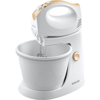 Batteur électrique avec bol rotatif Sencor SHM 5330 - Bras basculant - Bol de fouettage inclus - 500 W - Blanc