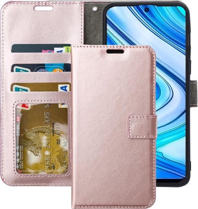 Portemonnee Book Case Hoesje Geschikt voor: Xiaomi Redmi Note 9 Pro | Note 9S - Rosegoud
