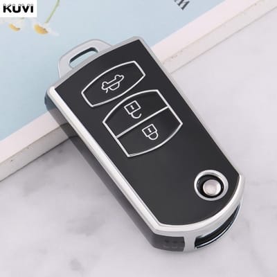 Mode TPU Autovouwbare Sleutelhoes Cover Shell Voor Mazda 3 5 6 Serie M6 Rx8 Mx5 2 3 Knop Beschermer Sleutelloze Fob Tas Accessoires gray