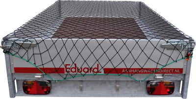 Elastisch aanhangernet - zwart - 1-2 x 2-3 meter - rekbaar maasnet - inclusief elastiek rondom - UV bestendig