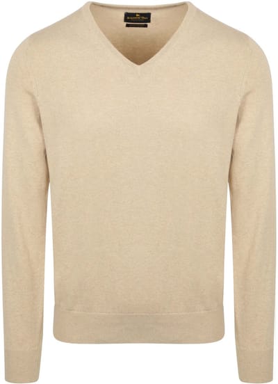 Steppin' Out Trui Cashmere V-hals Ecru - Maat S - Heren - Pullovers