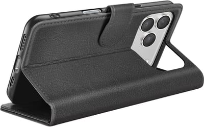Zanae, Hoesje geschikt voor iPhone 17 Pro - Wallet Case & Magneetsluiting, Zwart