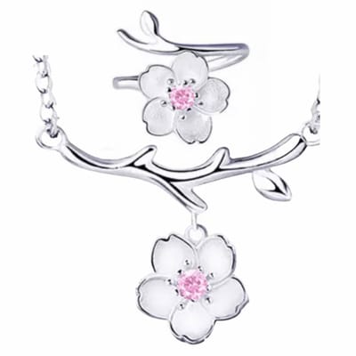 2-Delig-Ketting-Ring-Zilver-Makenzie-Roze- Charme Bijoux