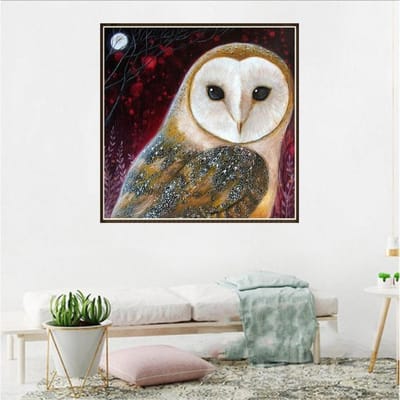 Diamond Painting Kit 3D Cross Stitch Nachtuil Diamant Borduren Diamant Mozaïek Ambachten 20x20CM gray
