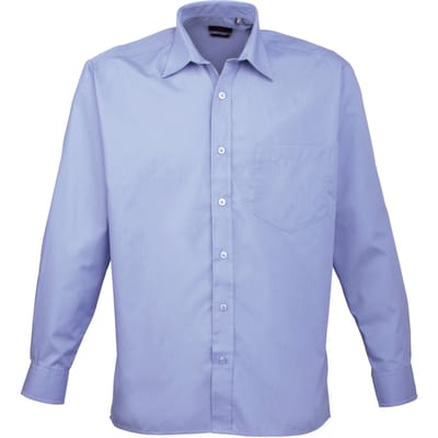 Premier Heren Premier Poplin Formeel Overhemd Met Lange Mouwen (Middenblauw)