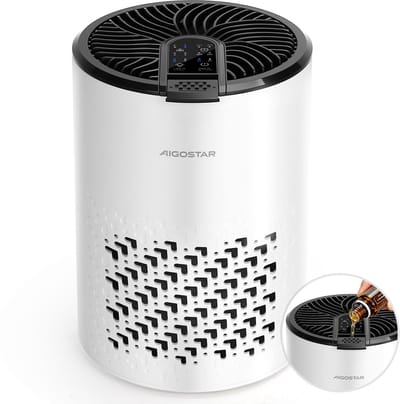Aigostar Deo Pod - Luchtreiniger - Compacte Luchtzuiveraar voor Huisdieren - Verwijdert Kattenbak- & Huisdiergeuren - met Aromatherapie - Slaapmodus & 3 Snelheden