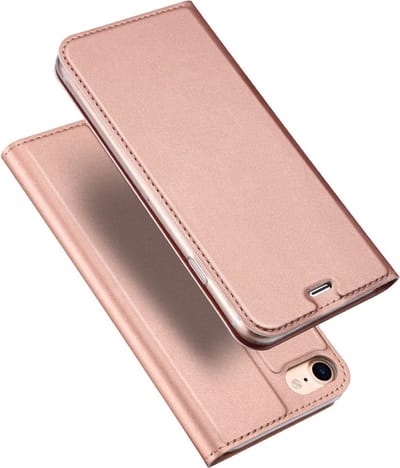 Dux Ducis Cover booklet case hoesje met flap leren hoes geschikt voor iPhone 7 8 - Rose Gold