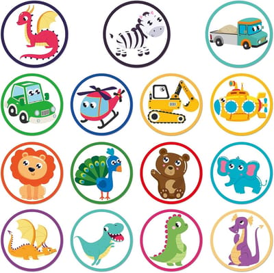 30 Stuks Plakstickers voor Zindelijkheidstraining, 15 Dierenpatronen, Kleurveranderende Toiletstickers voor Peuters en Kinderen