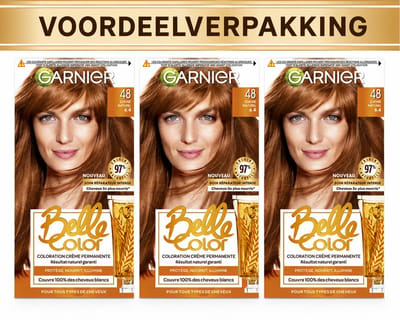Garnier Belle Color - Easy-Color Cream Naturel Koper 48, permanente haarkleur - 3x - Voordeelverpakking