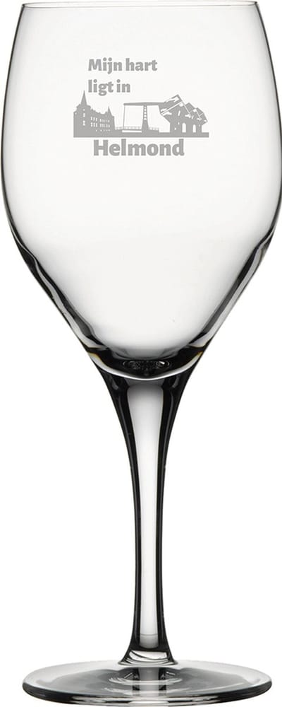 Gegraveerde witte wijnglas 34cl Helmond