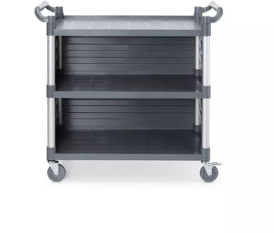 AmerBox Serveerwagen groot - polypropyleen - 3 bladen met zijpanelen - 101x50x96 cm - horeca