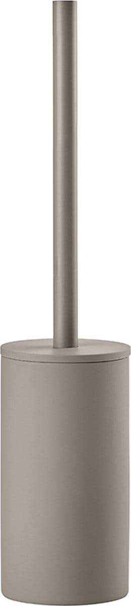 Zone Denmark Solo Toiletborstel met Houder - WC Borstel Vrijstaand - Toilet & Badkamer Accessoires - Porselein - 44,8 x 8,4 cm - Taupe