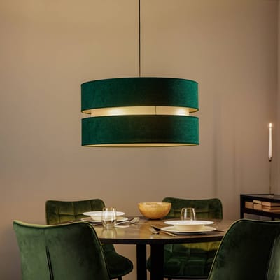 Duolla Hanglamp Duo, groen/goud, Ø 60 cm, 1-lichts