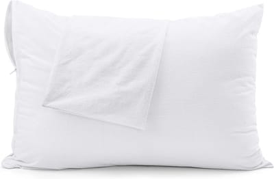 Famanu - Waterdichte kussenhoezen 50x80 cm set 2, badstof kussenbeschermer met ritssluiting, ademend en wasbaar