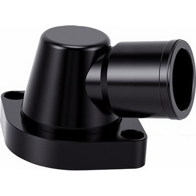 90 Graden Draaibare Thermostaathuis Waterpijp 1,5 inch Zwart Billet Aluminiumlegering Vervanging voor LS Motor