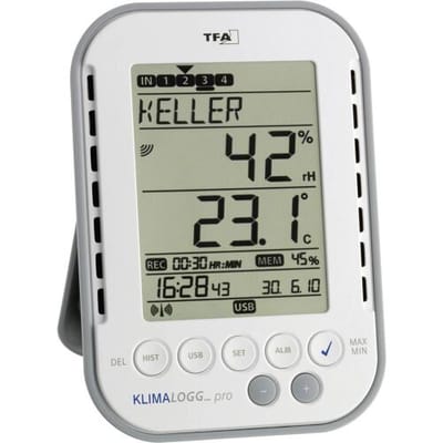 TFA Dostmann KlimaLogg Pro Luchtvochtigheidsmeter (hygrometer) 1 % Hrel 99 % Hrel Datalogger en radio-USB-interface, Dauwpunt/schimmel