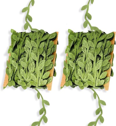 SnelShoppen - 2 Rollen Kunstmatige Klimop Vines, 20m Groene Plantenlint, Decoratieve Tape met Bladeren voor Wanddecoratie, Bruiloften, Feesten, Klusse