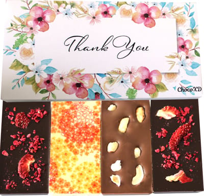 Bedankt Chocolade cadeau - Dag van de zorg kado - Thank you chocolade - Bedankt Juf, Meester, collega cadeau - Fairtrade chocolade - Brievenbuspakketje - Natuurvriendelijke geschenkdoos