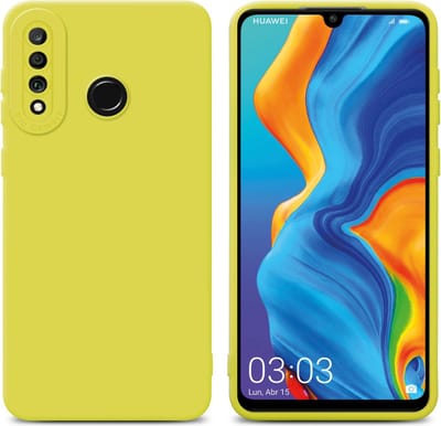 Cadorabo Hoesje geschikt voor Huawei P30 LITE in FLUID GEEL - Beschermhoes gemaakt van flexibel TPU silicone Cover Fluid Case