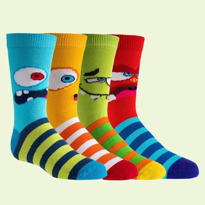 Kindersokken | Huissokken | Antislip | kleurrijke grappige sokkenpakket | happy sock printjes | voordeelpakket 9 paar | 3 thema's