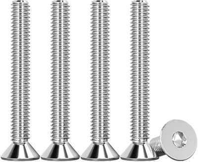 50 Stuks M4 X 35mm Verzinkte Schroeven met Zeskantkop, RVS V2A A2, DIN 7991, Volledige Draad, Perfect voor Meubelmontage en Bouwprojecten