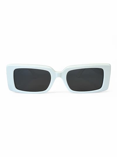 The Brand Remarkable – Zonnebril Unisex – Zonnebril Dames – Zonnebril Heren – Vierkante Zonnebril – Wit / Zwart – UV400 – Luxe, Duurzame & Trendy Zonnebril – Designer Zonnebril – Mode Zonnebril 2025 – Inclusief Beschermhoes – Acetaat Frame – Cat. 3