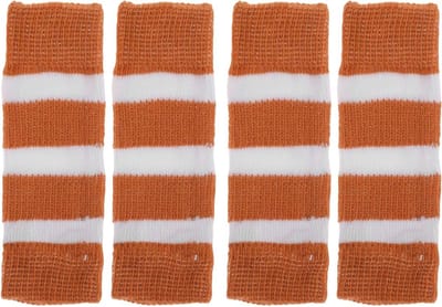 Set van 4 Hondensokken voor Winter, Zachte Gebreide Pootbeschermers voor Kleine Honden en Puppies, Gewrichten Bescherming, Warmte en Comfort in Oranje en Wit