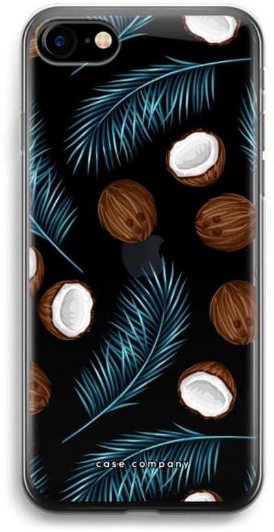 Case Company® - Hoesje geschikt voor iPhone SE 2020 hoesje - Kokosnoot - Soft Cover Telefoonhoesje - Bescherming aan alle Kanten en Schermrand
