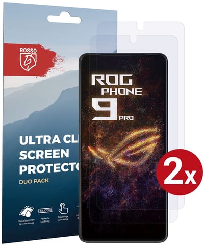 Rosso Screen Protector Geschikt voor ASUS ROG Phone 9 Pro | Ultra Clear Duo Pack | TPU Folie | Case Friendly Beschermfolie | 2 Stuks