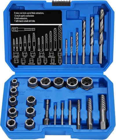 Schroevendraaierset - Tapuitdraaiers - Schroeven Verwijderen - 26 Delig - 8-19 mm - Chroom