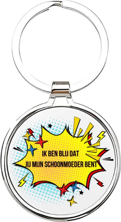 Akyol - ik ben blij dat jij mijn schoonmoeder bent Sleutelhanger - Schoonmoeder - de leukste schoonmoeder - schoonmoeder sleutelhanger - mama sleutelhanger - sleutelhanger mam - familie sleutelhanger - moederdag cadeautje - mama cadeau - 4 x 7,5 CM